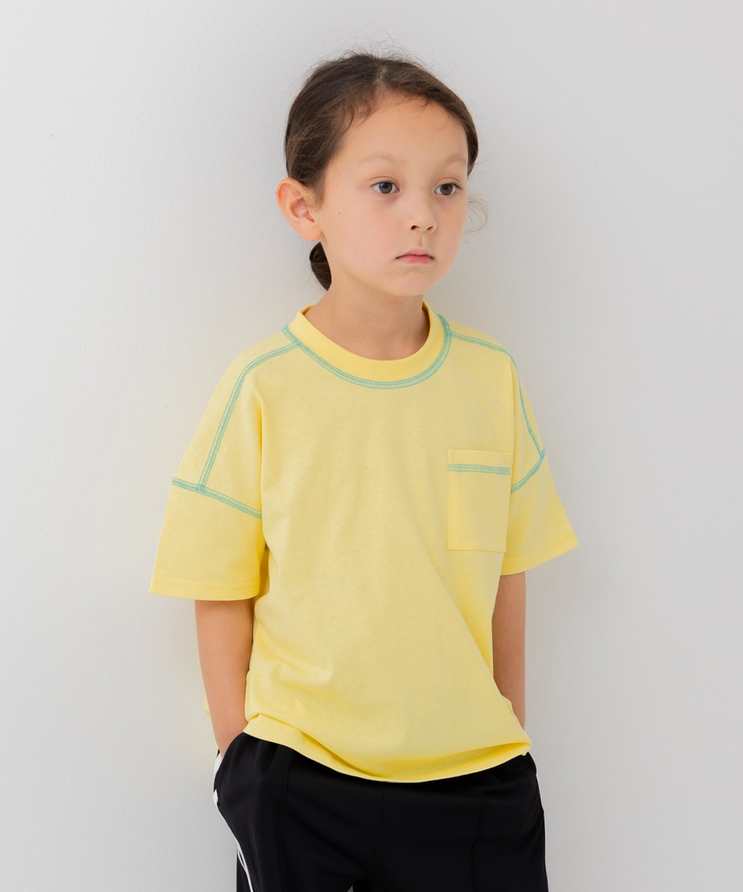 配色ステッチ半袖Tシャツ