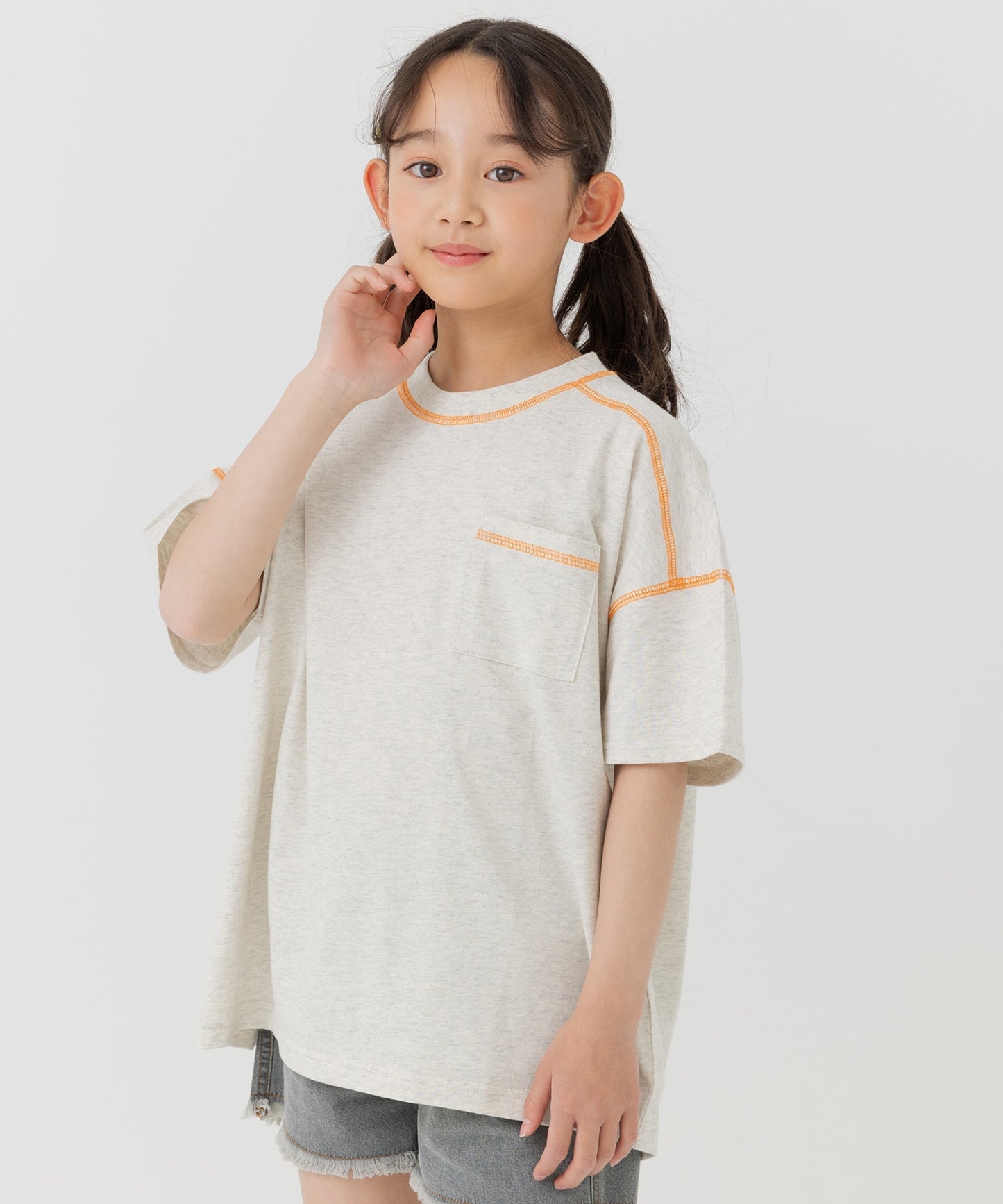 配色ステッチ半袖Tシャツ