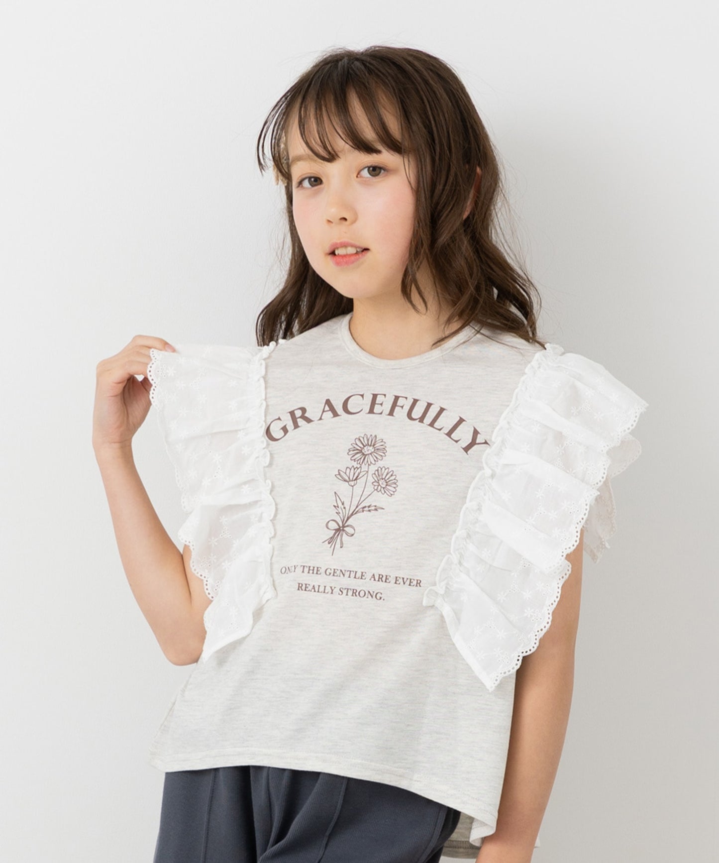 肩レースチュニック