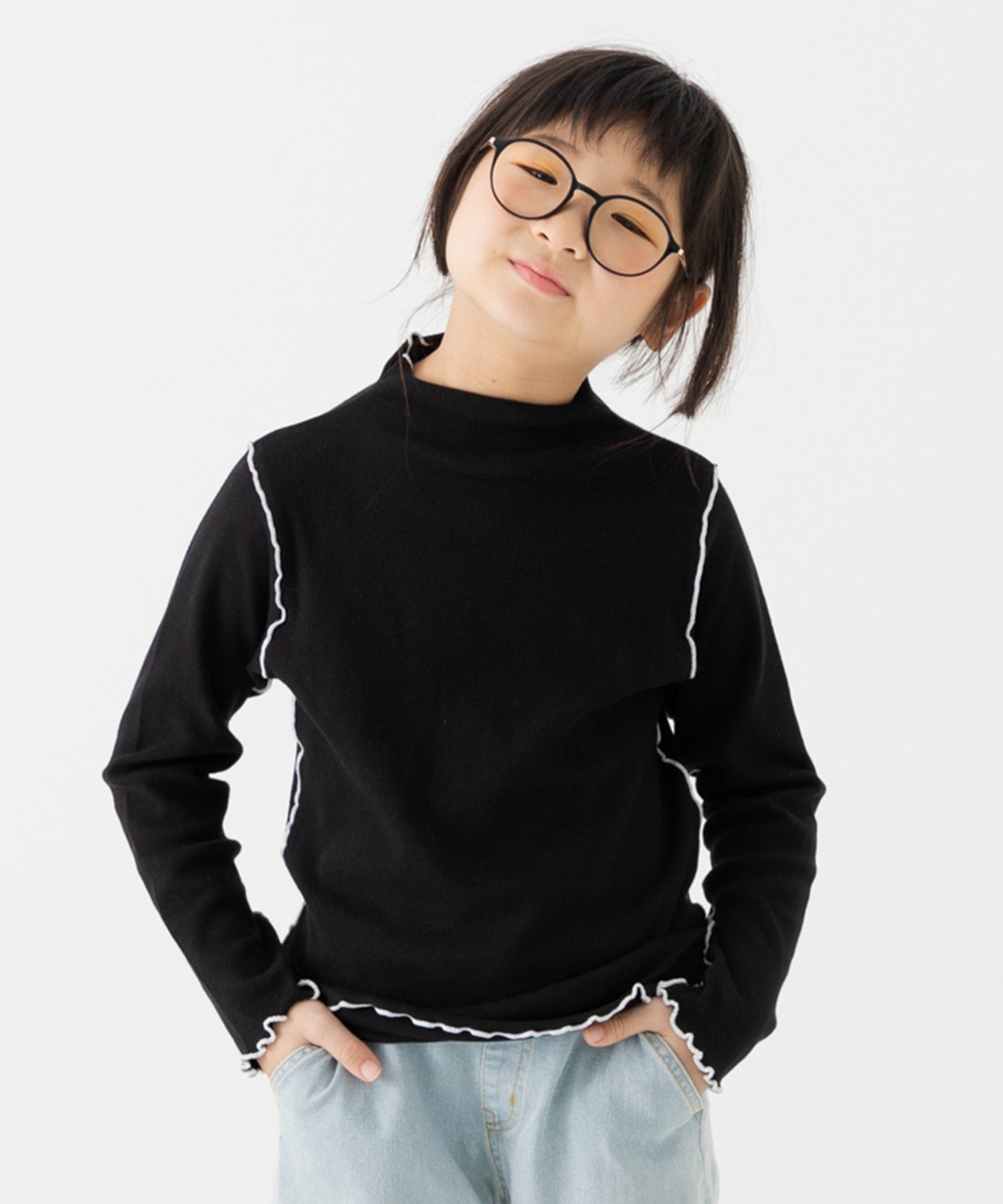 45R フリルメロウ刺繍デザイン ポロカラーカットソー 45R フリルメロウ刺繍デザイン ポロカラーカットソー 45R フリル