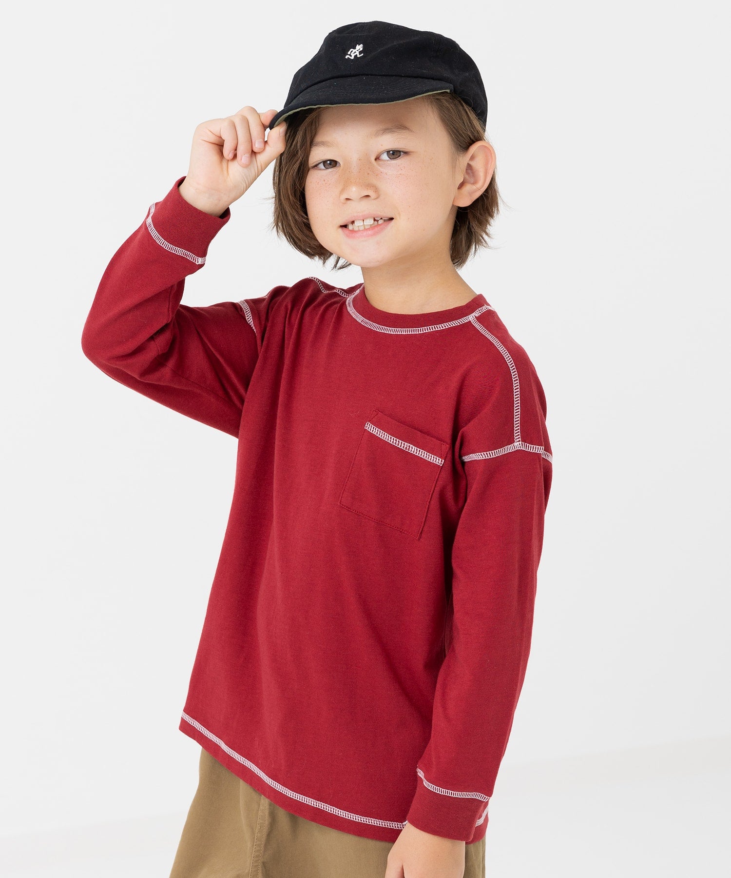 配色ステッチ長袖Tシャツ – JAM&LINK