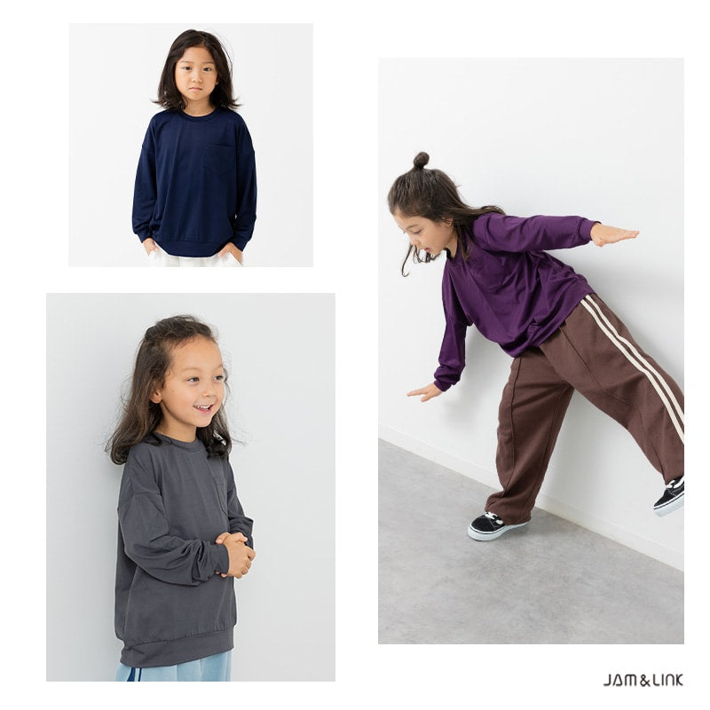 抗ピリング加工 ワイドシルエット 長袖Tシャツ