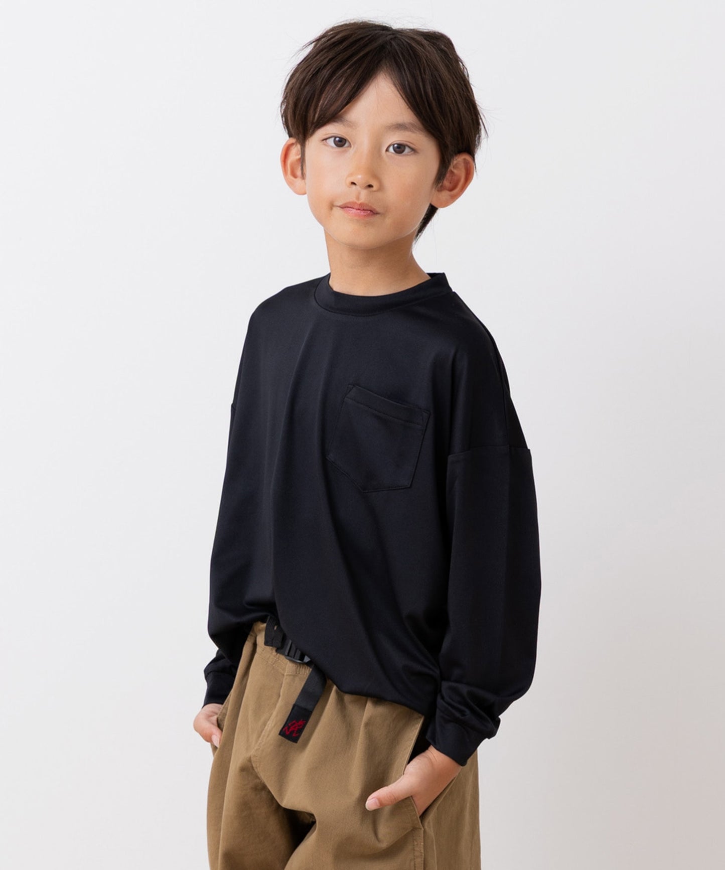 抗ピリング加工 ワイドシルエット 長袖Tシャツ