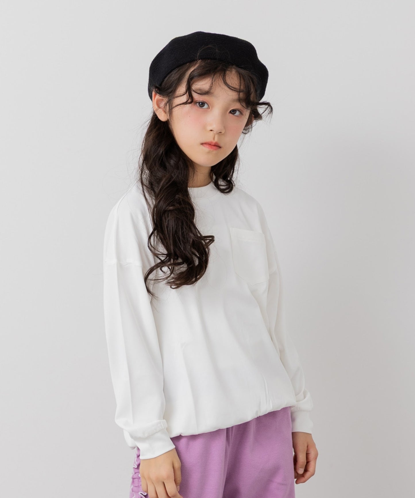 抗ピリング加工 ワイドシルエット 長袖Tシャツ