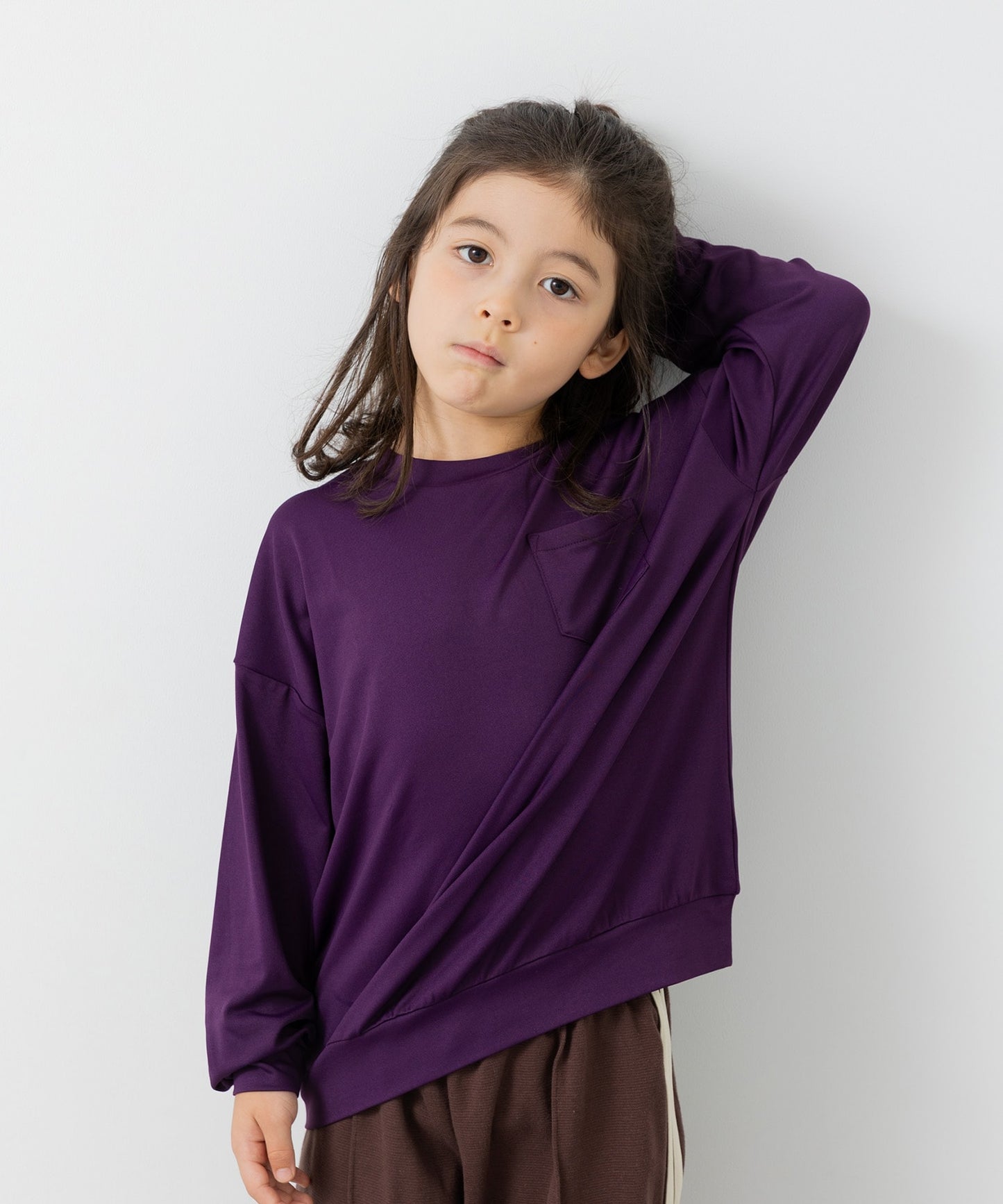 抗ピリング加工 ワイドシルエット 長袖Tシャツ