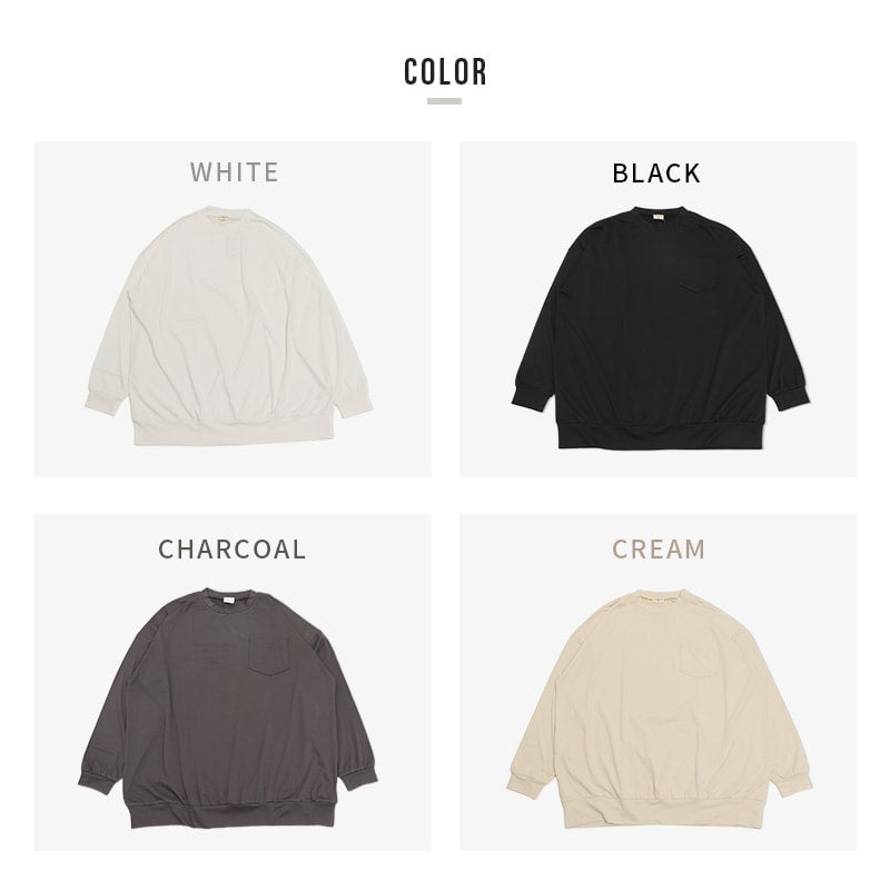 抗ピリング加工 ワイドシルエット 長袖Tシャツ（大人）