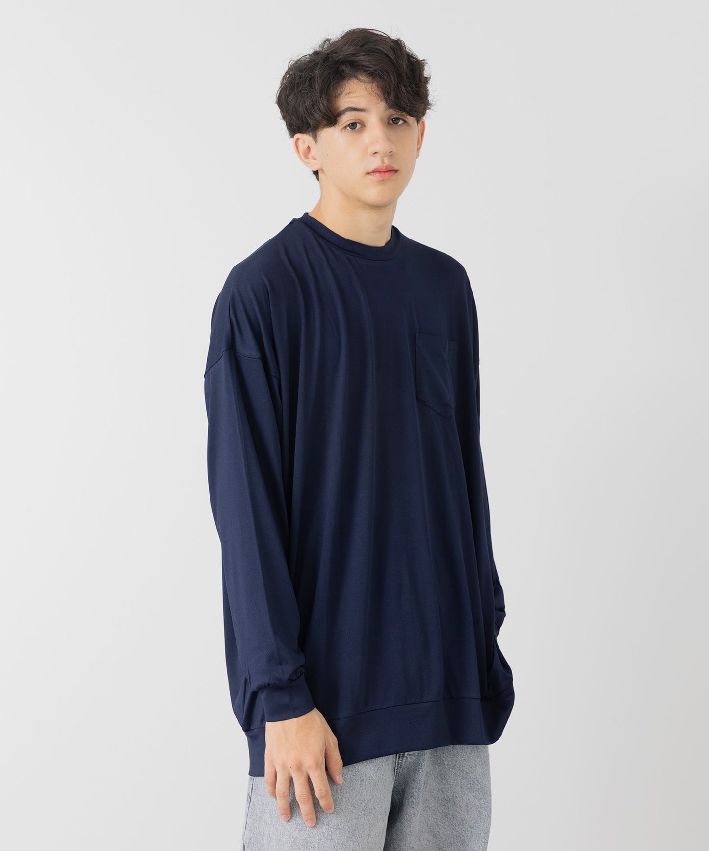 抗ピリング加工 ワイドシルエット 長袖Tシャツ（大人）