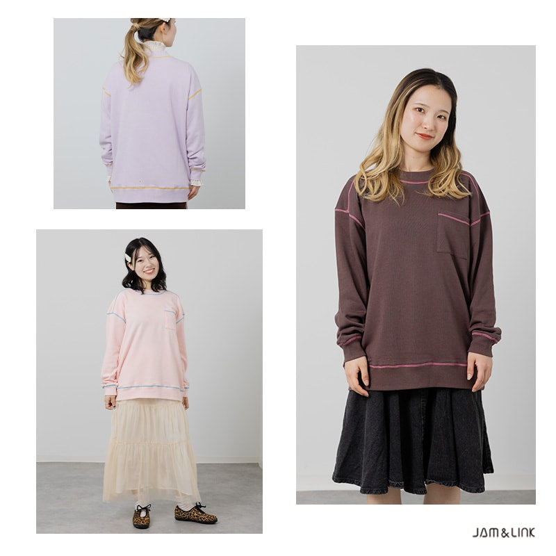 配色ステッチトレーナー（大人）