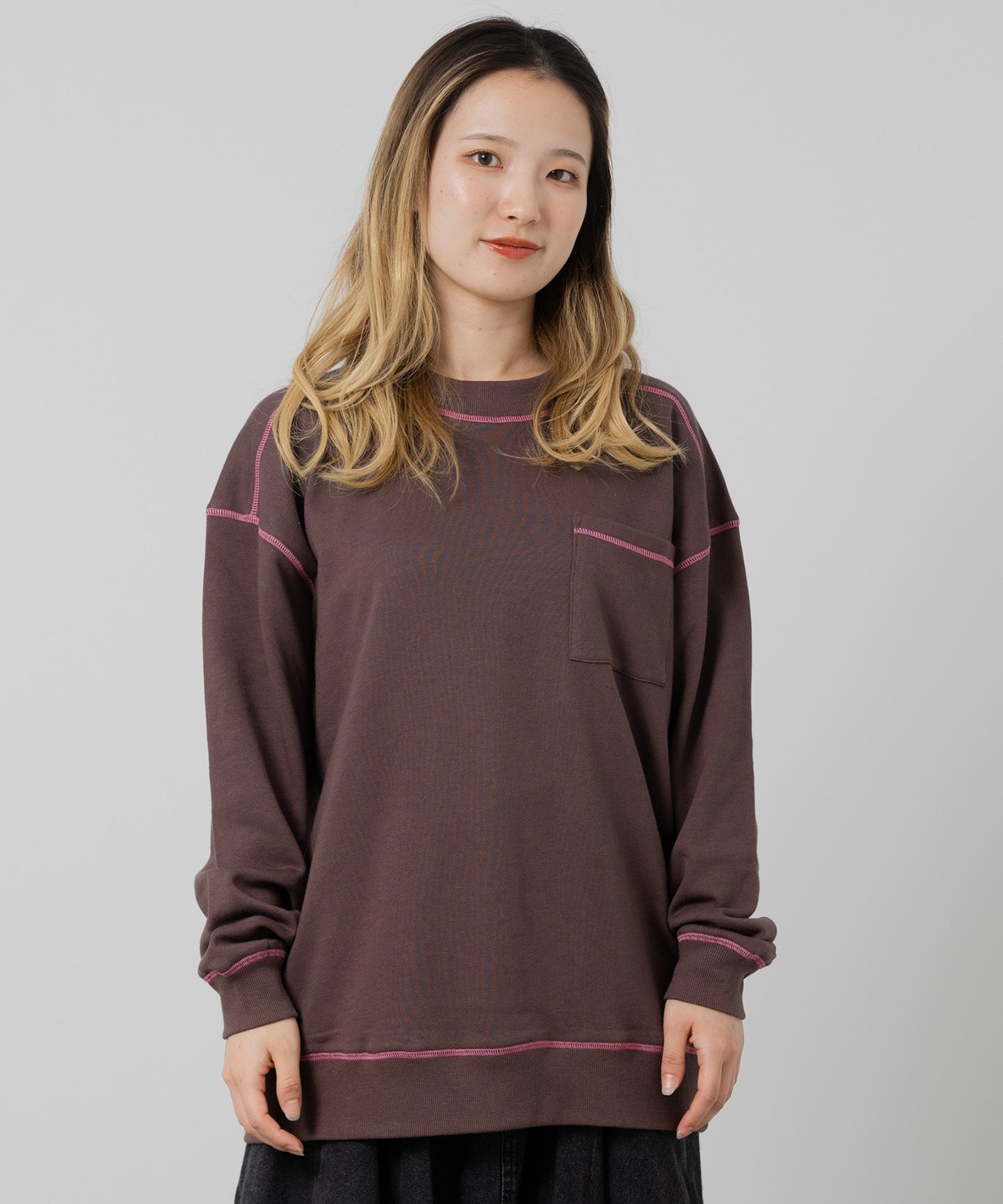 配色ステッチトレーナー（大人）