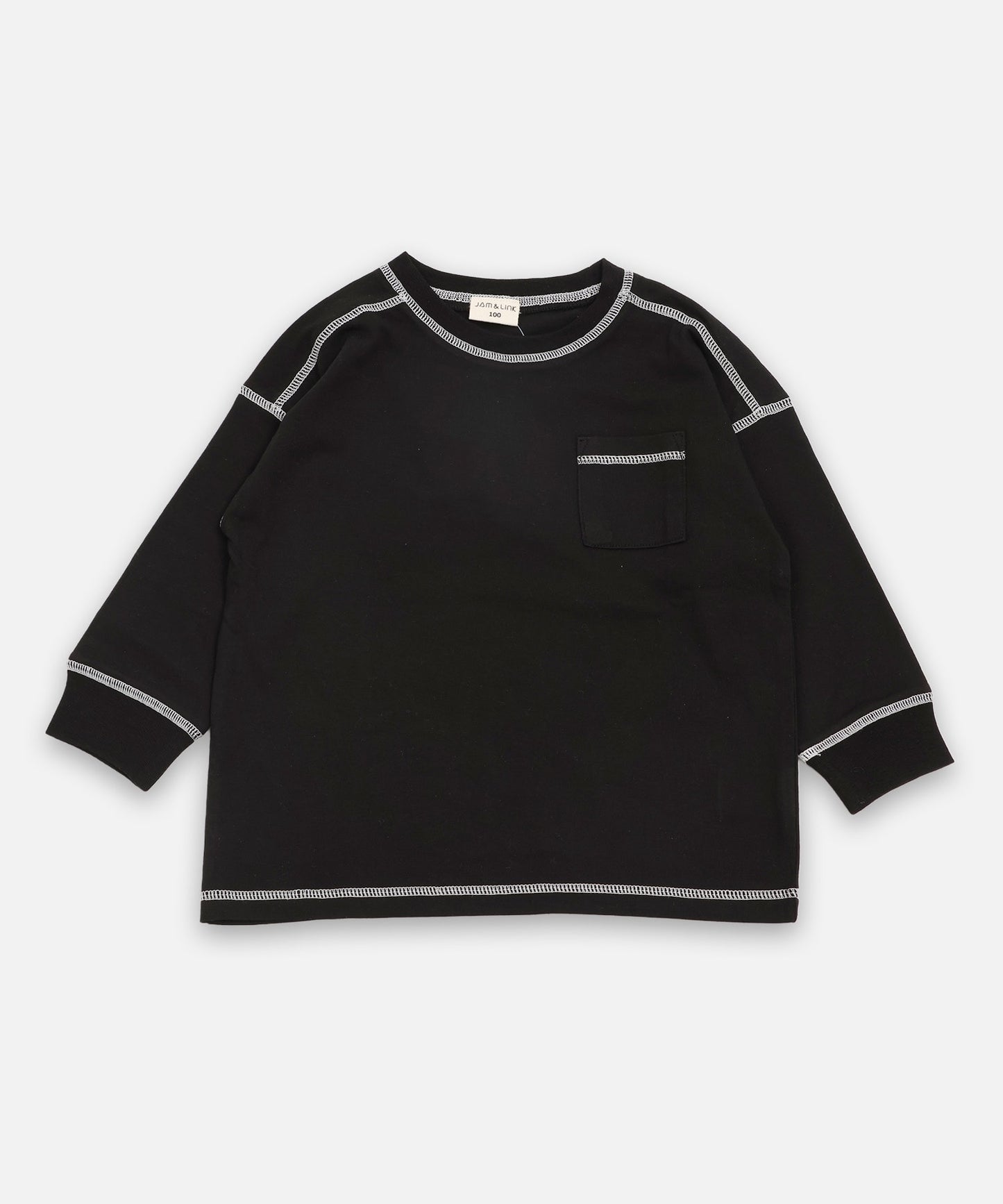 配色ステッチ長袖Tシャツ