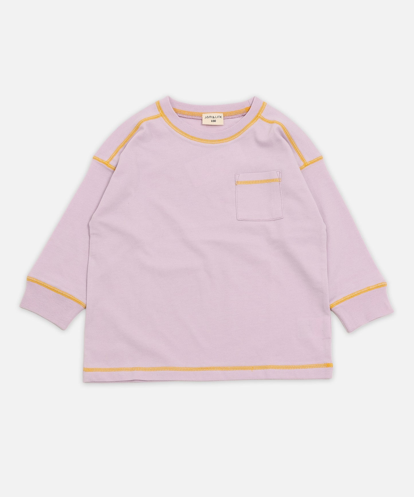 配色ステッチ長袖Tシャツ