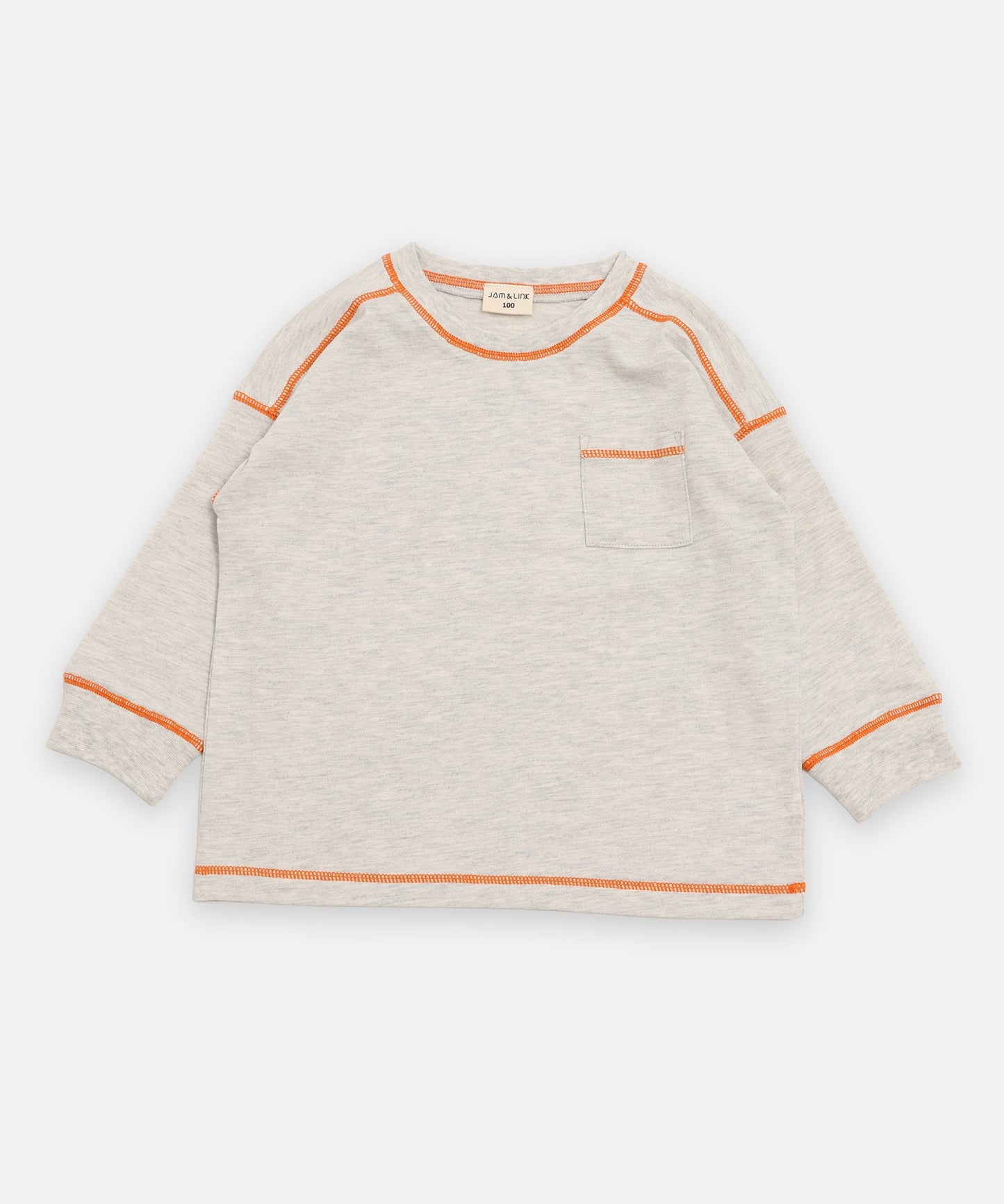 配色ステッチ長袖Tシャツ