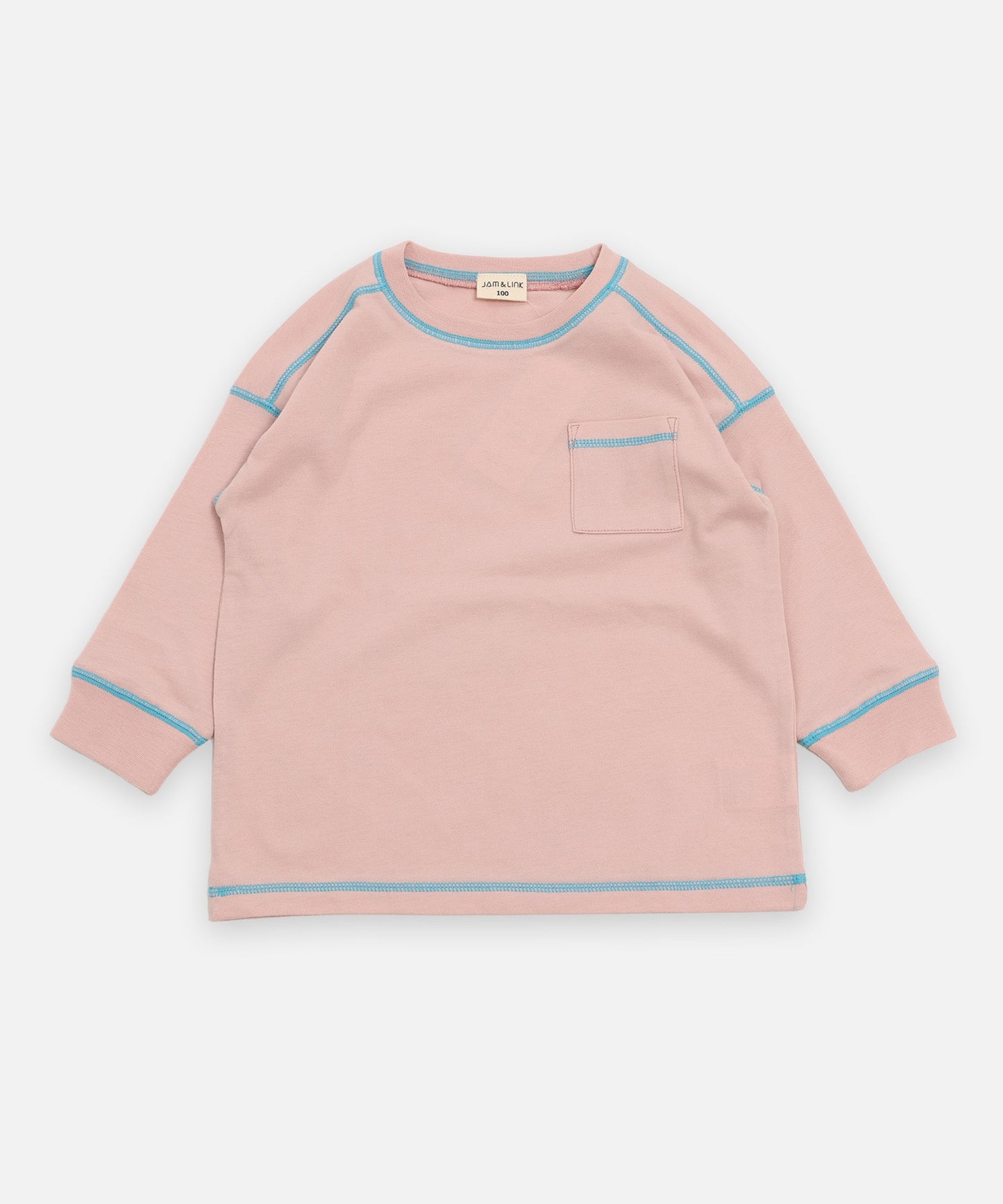 配色ステッチ長袖Tシャツ
