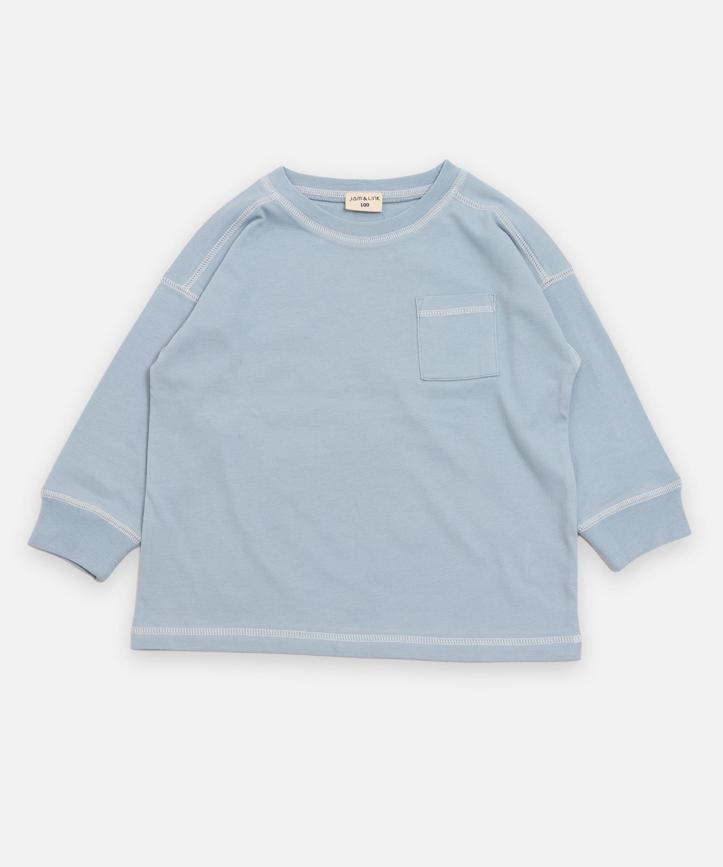 配色ステッチ長袖Tシャツ