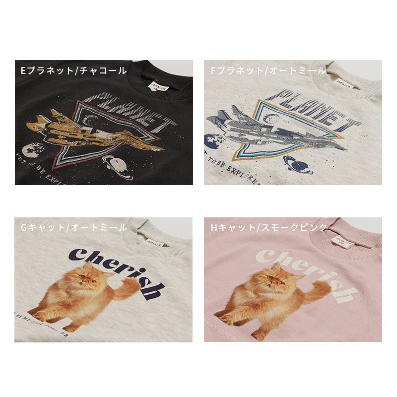 プリント裏毛トレーナー