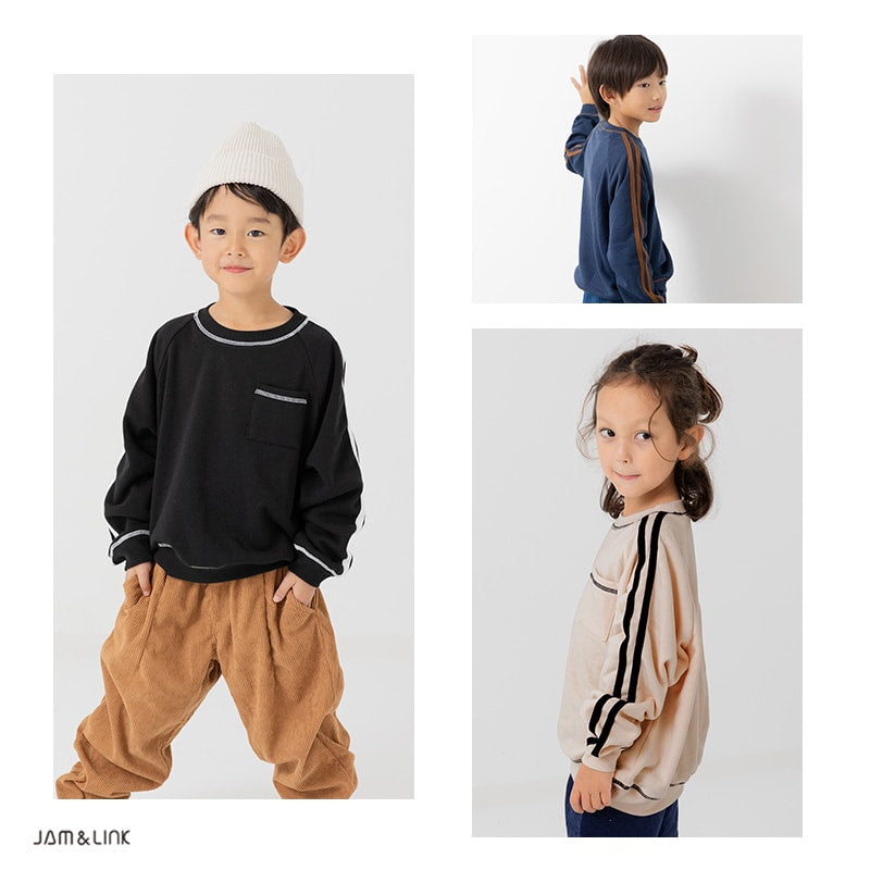 裏起毛袖ラインラグラントレーナー