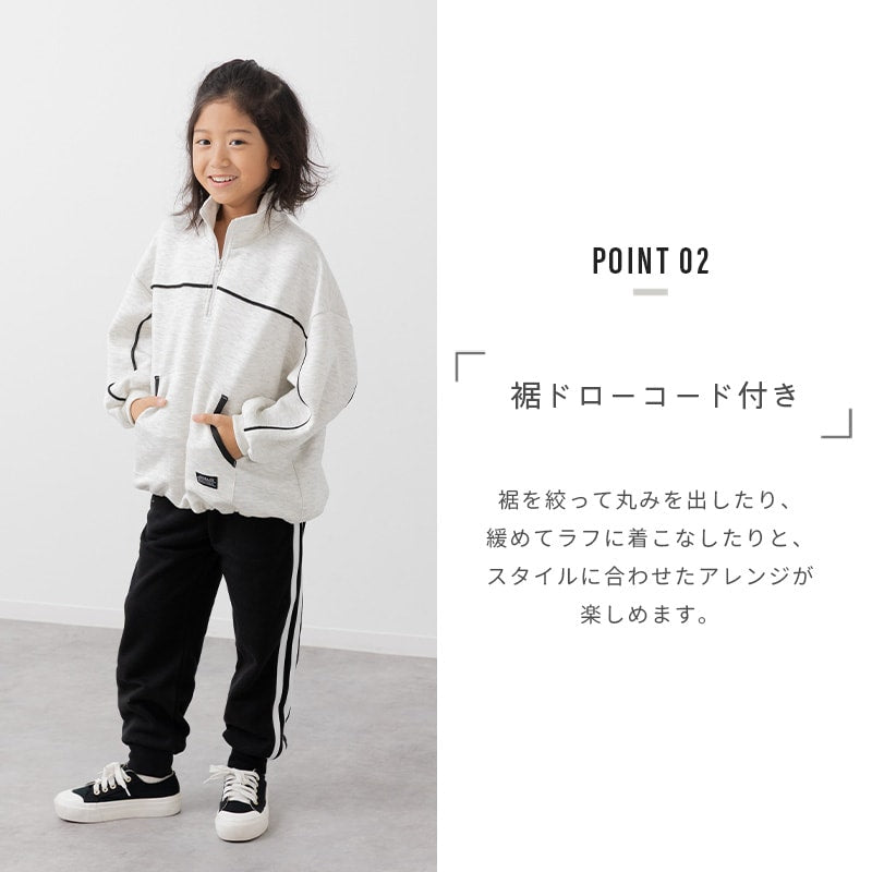 ダンボールニットハーフジップパイピングトレーナー