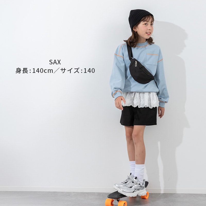 配色ステッチ裏毛トレーナー