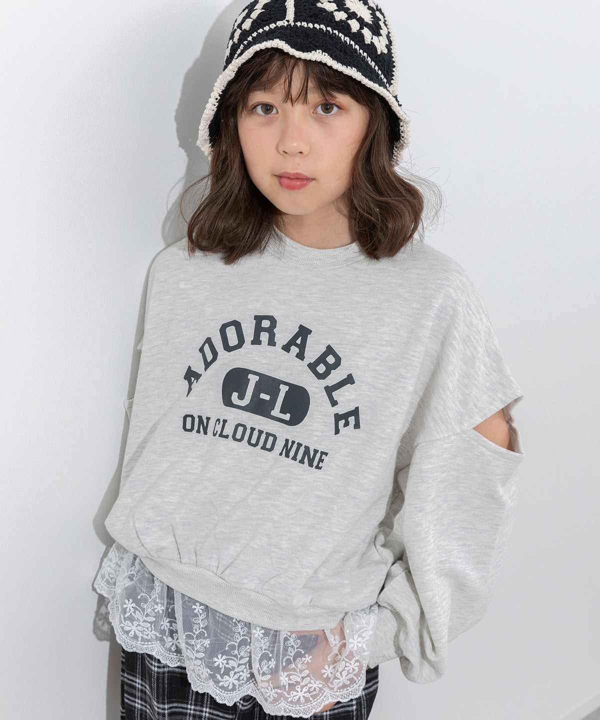 JL女児肩あき裾レーストレーナー