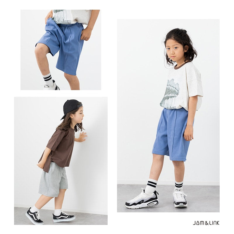 テレコピンタックハーフパンツ