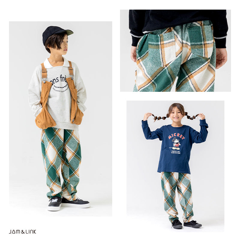 布帛チェックワイドパンツ – JAM&LINK
