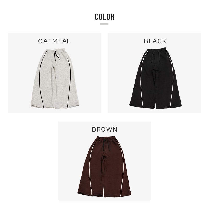 ダンボールニットパイピングワイドパンツ