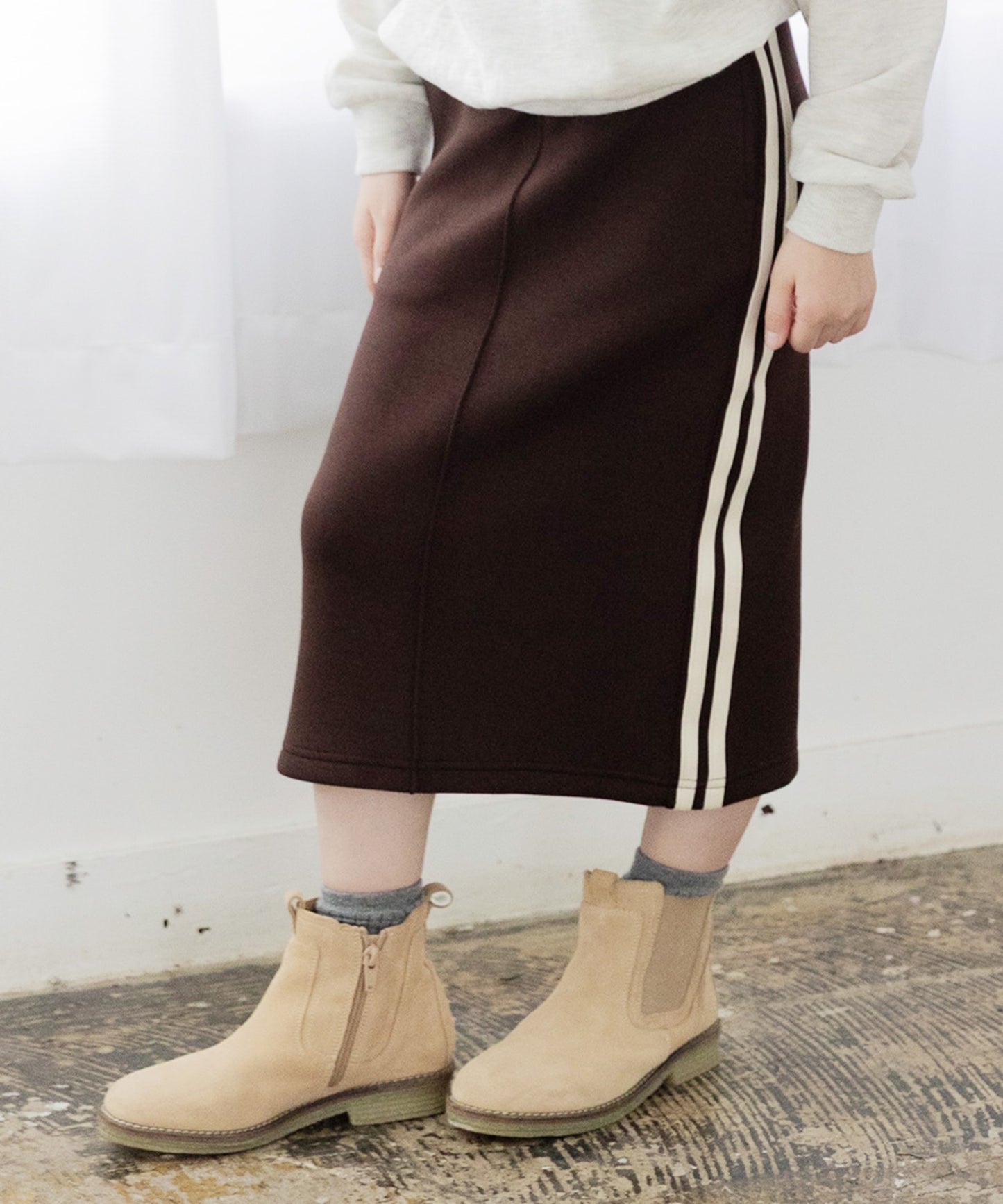 ダンボールニットラインロングスカート