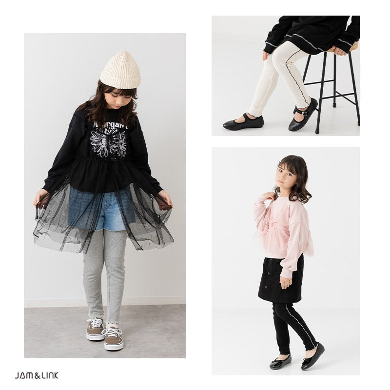 配色メロウリブ10分丈レギンス