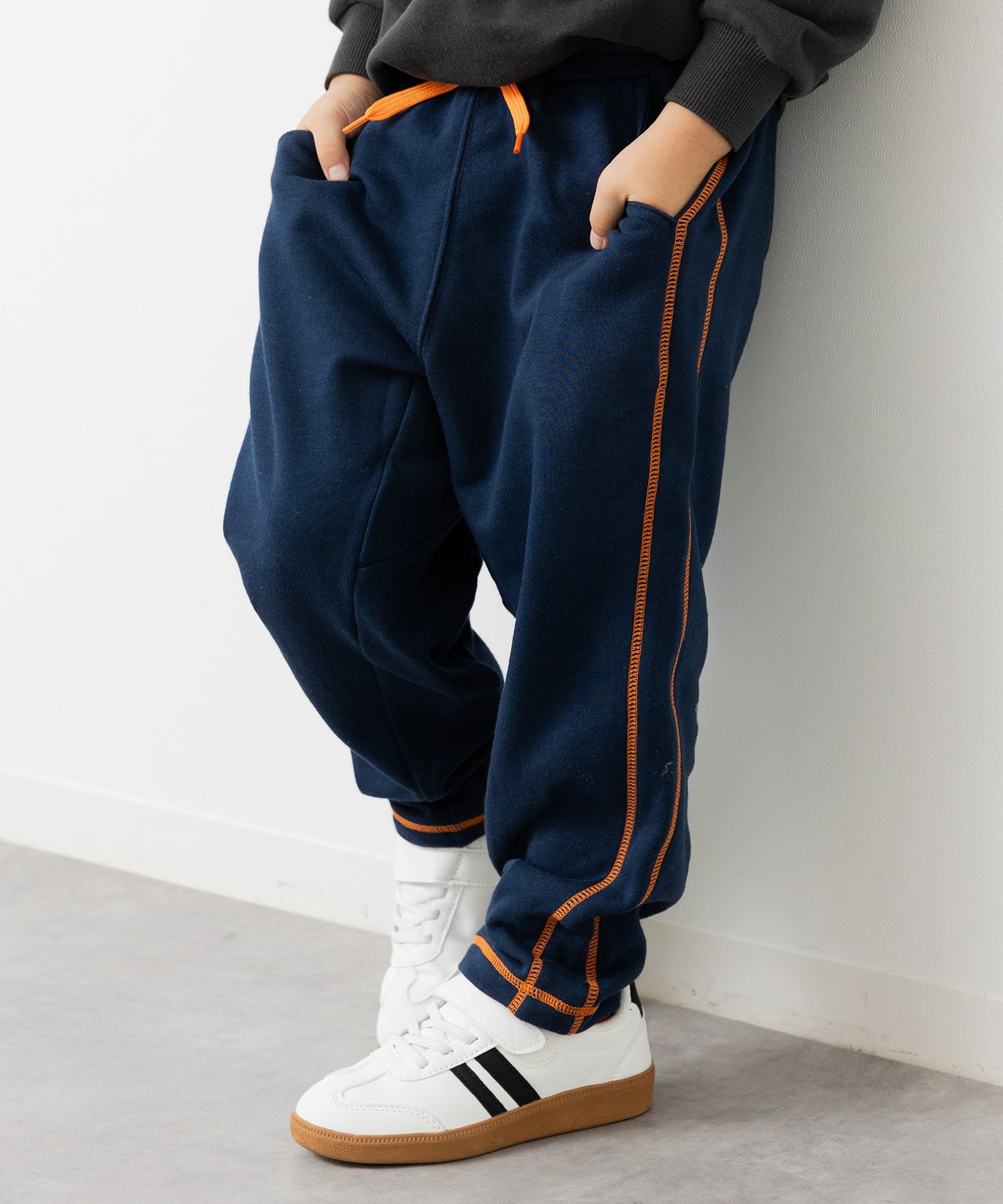 配色ステッチサルエルパンツ