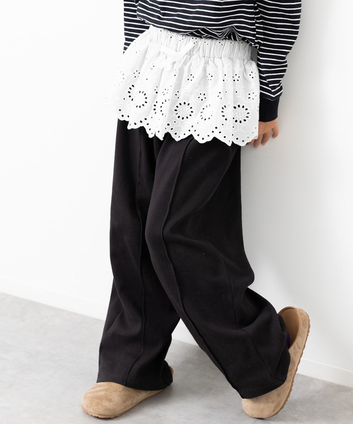 ハイパーストレッチウエストフリルパンツ