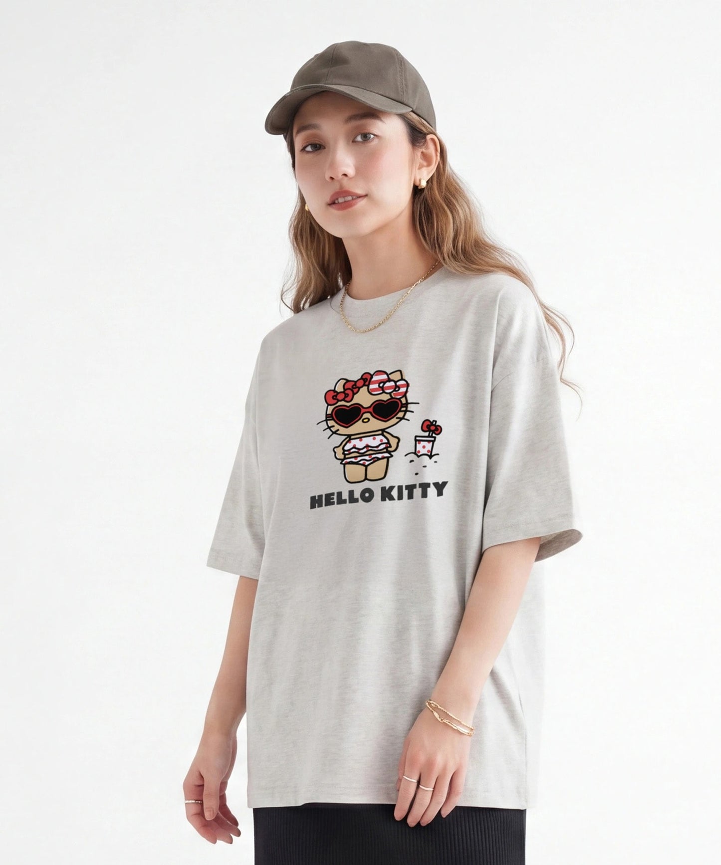 〈サンリオ〉ハローキティ/半袖Tシャツ（大人）