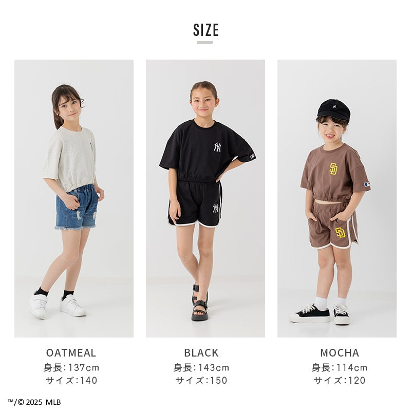 〈MLB〉ショート丈半袖Tシャツ