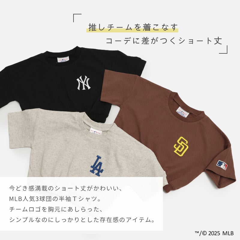 〈MLB〉ショート丈半袖Tシャツ