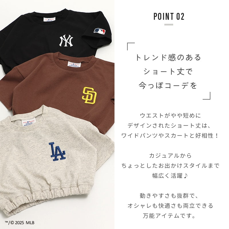 〈MLB〉ショート丈半袖Tシャツ