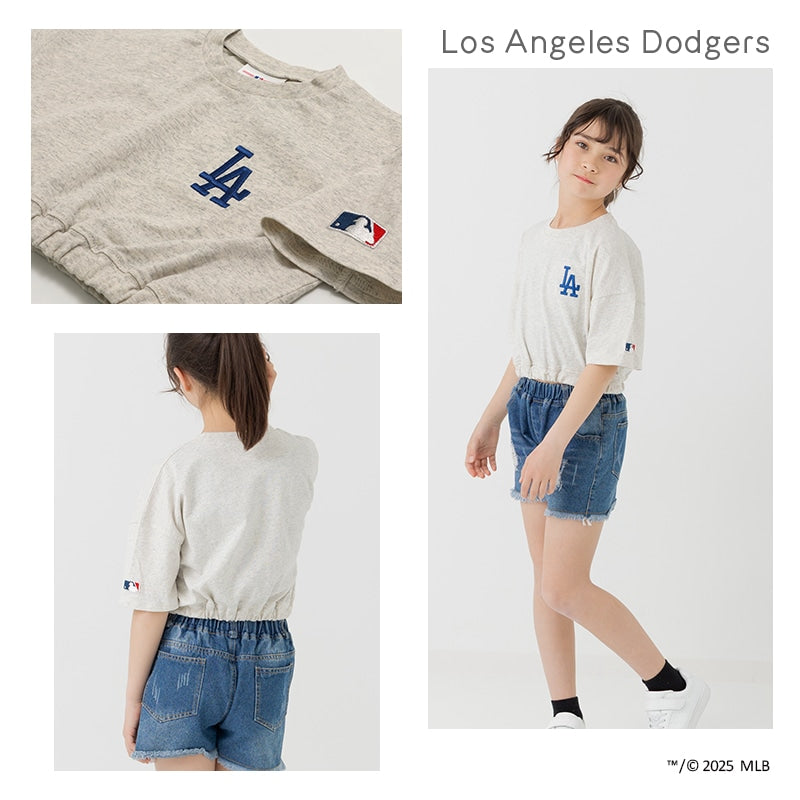 〈MLB〉ショート丈半袖Tシャツ