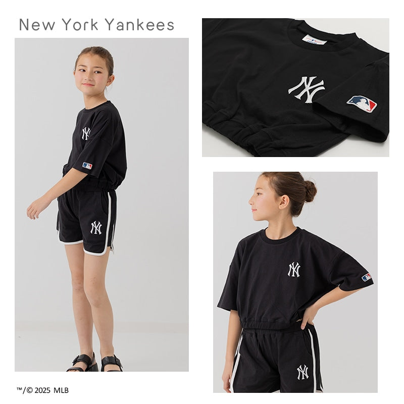〈MLB〉ショート丈半袖Tシャツ