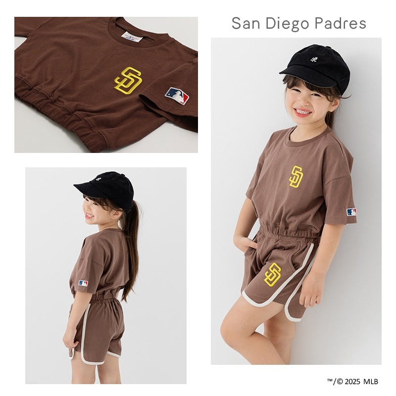 〈MLB〉ショート丈半袖Tシャツ
