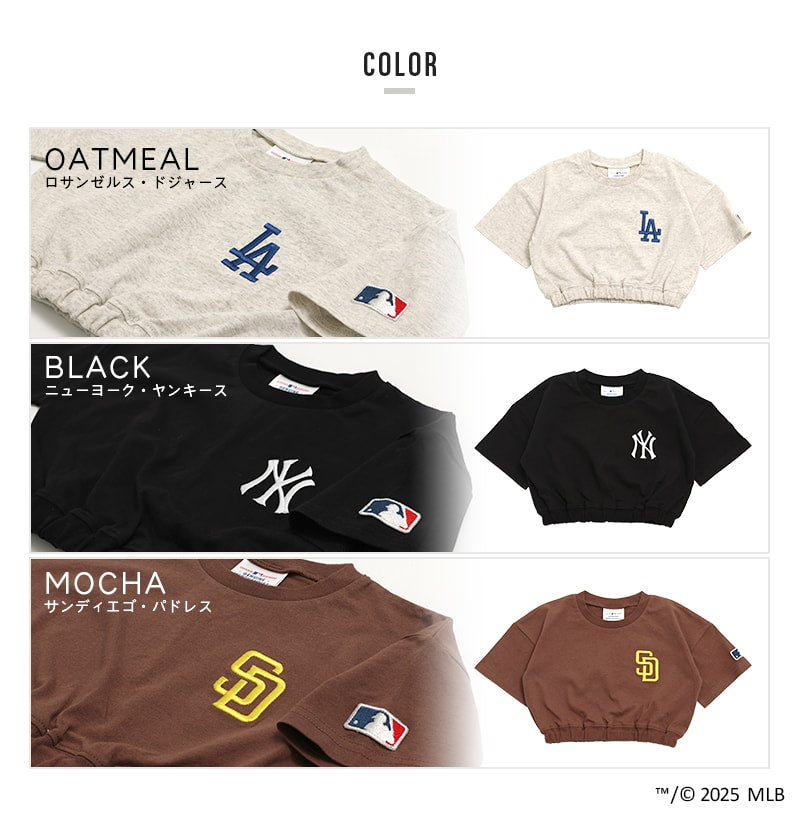 〈MLB〉ショート丈半袖Tシャツ