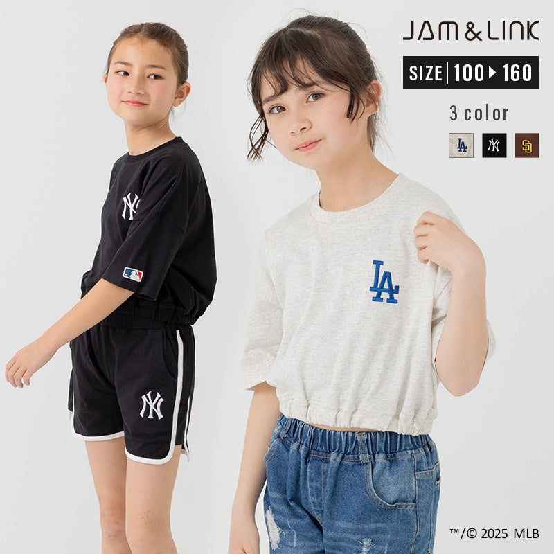〈MLB〉ショート丈半袖Tシャツ