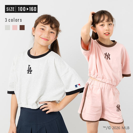 〈MLB〉ショート丈半袖Tシャツ