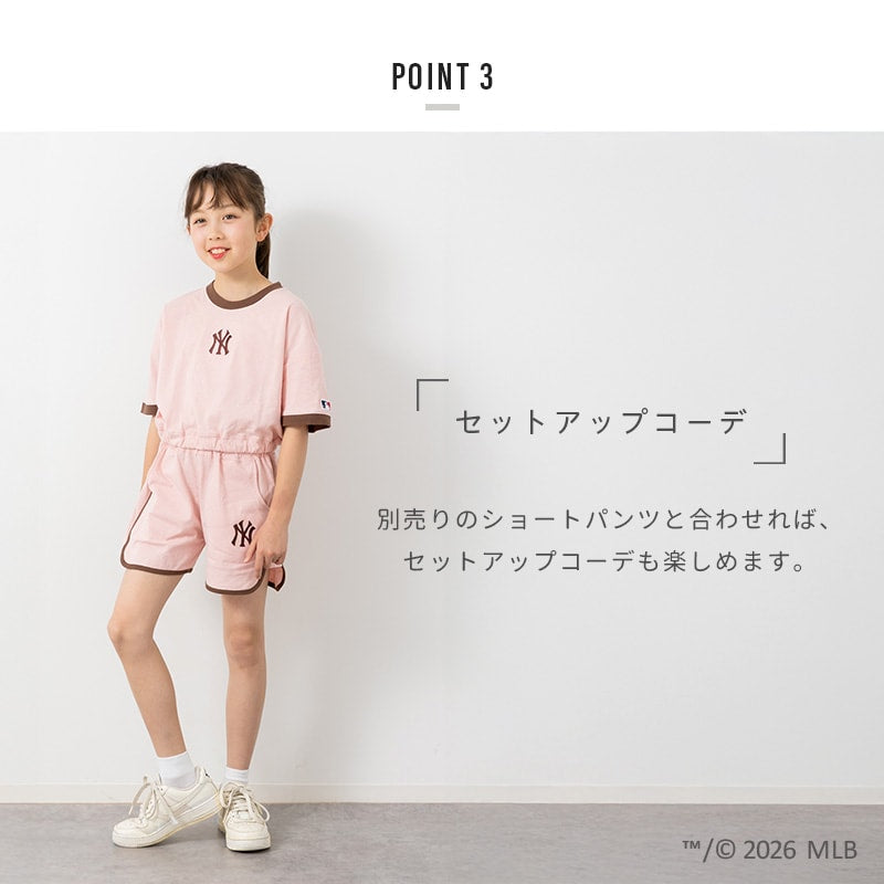 〈MLB〉ショート丈半袖Tシャツ
