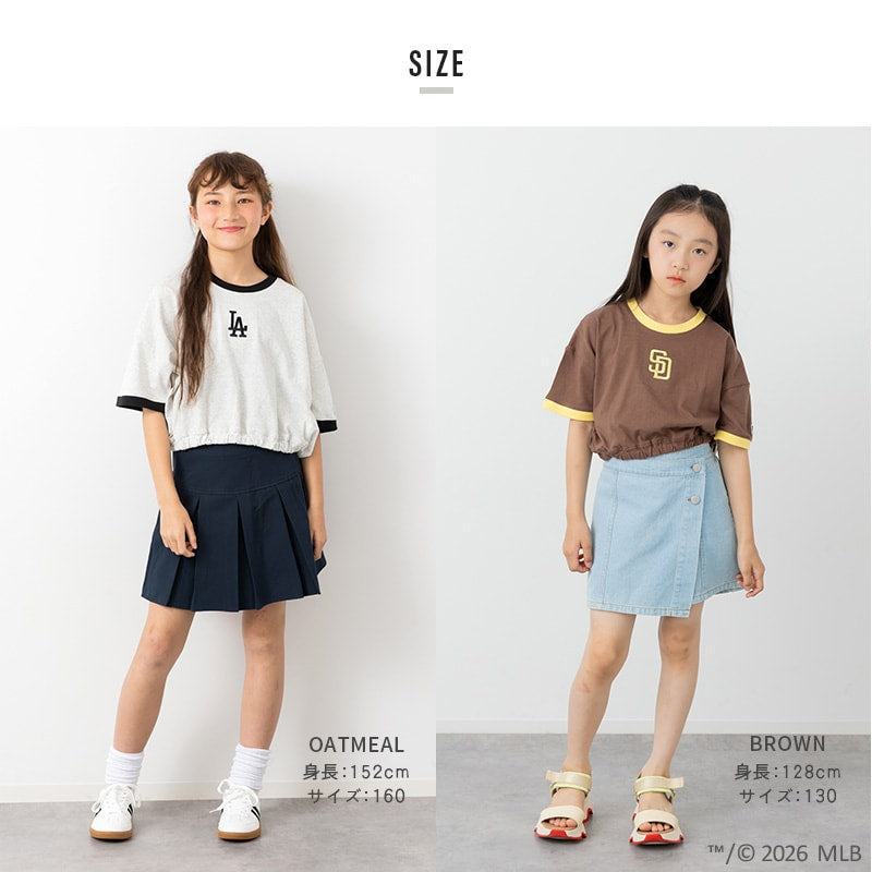 〈MLB〉ショート丈半袖Tシャツ
