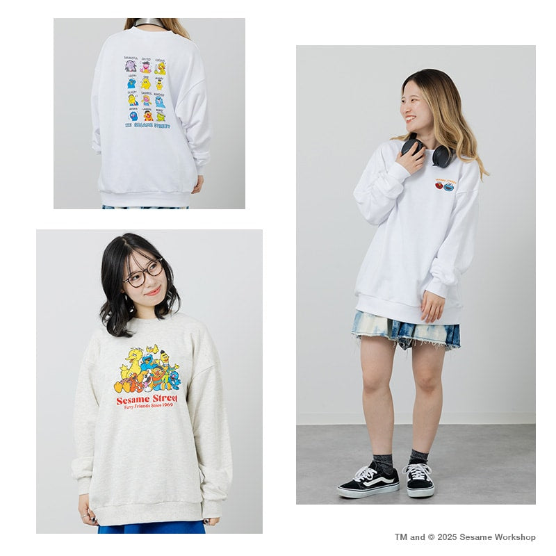 〈セサミストリート〉裏毛トレーナー（大人）